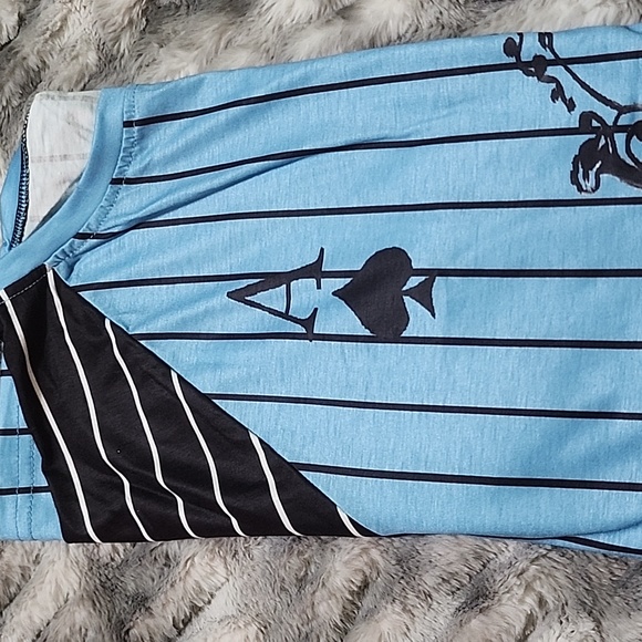 Mens casual stretch t-shirt with Spade and stripe print - Picture 4 of 4